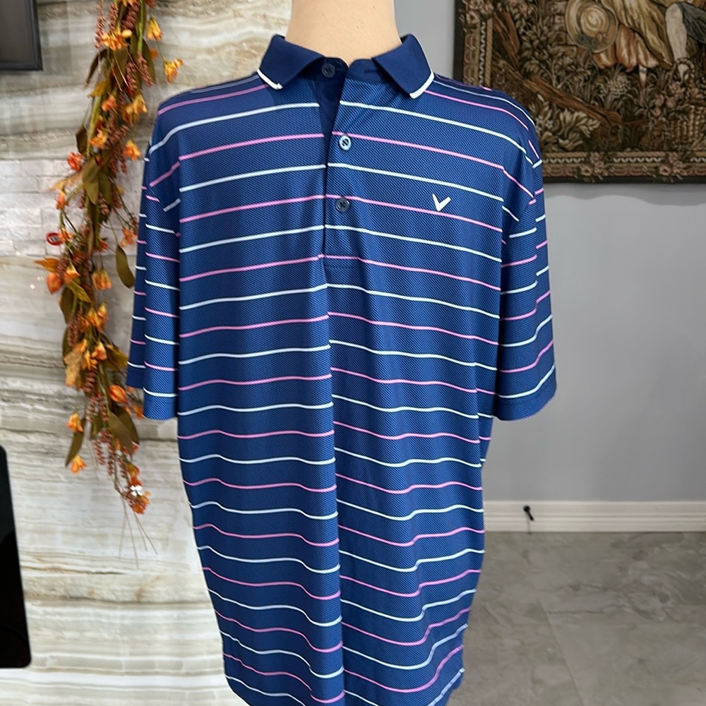 Callaway Striped Opti-Dri Polo. Size M